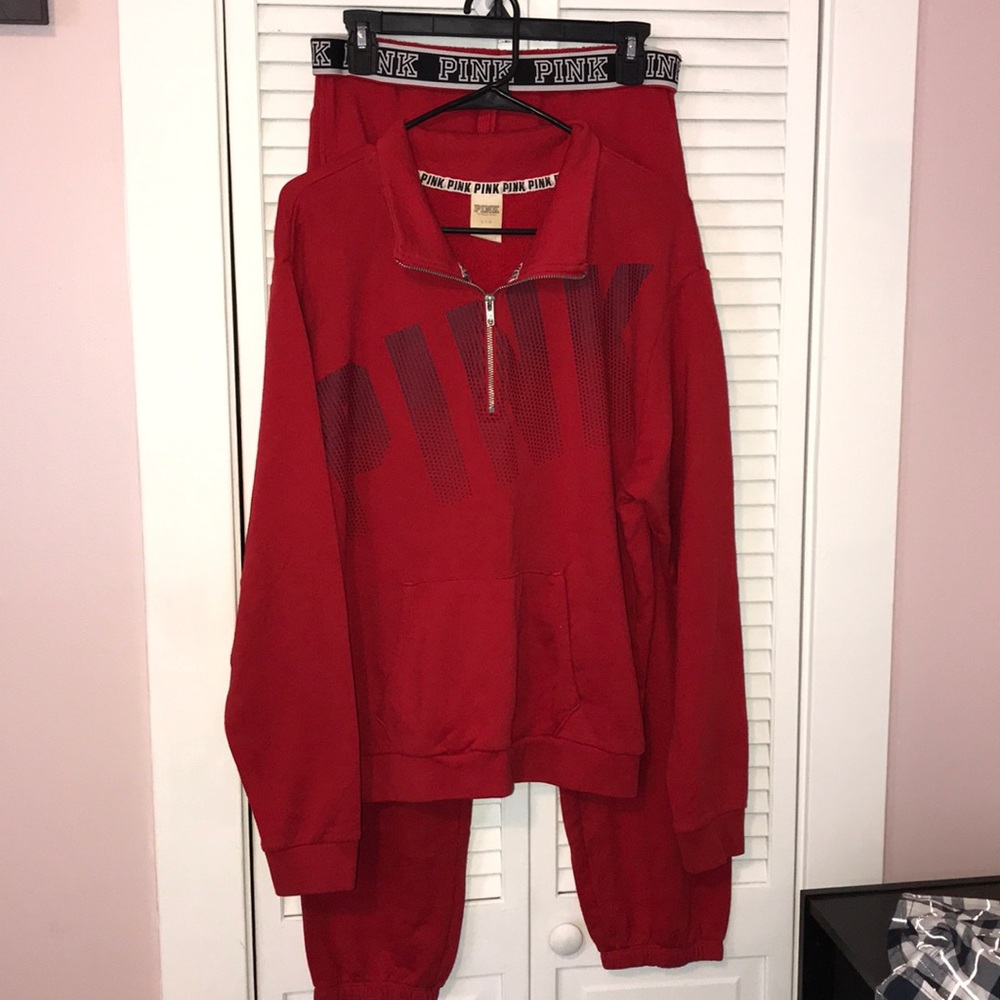 Red PINK joggers set! Top & bottom!